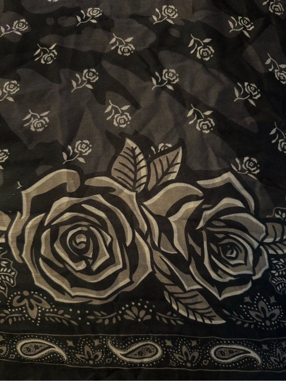 Black Floral Bandana Scarf - Rock & Roll Hall of Fame